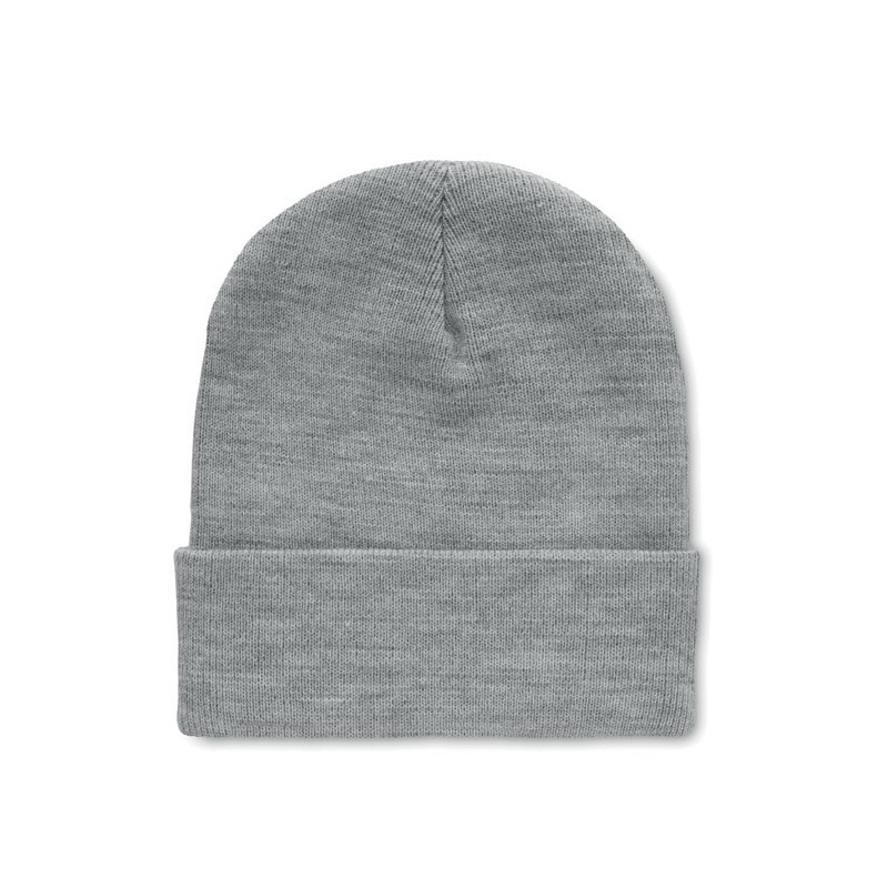 POLO RPET - Căciulă poliester cu manșetă MO9965-34, White/grey POLO RPET - Căciulă poliester cu manșetă MO9965-34, White/grey