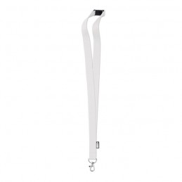 LANY RPET - Lanyard din RPET cu carabină   MO6100-06, White