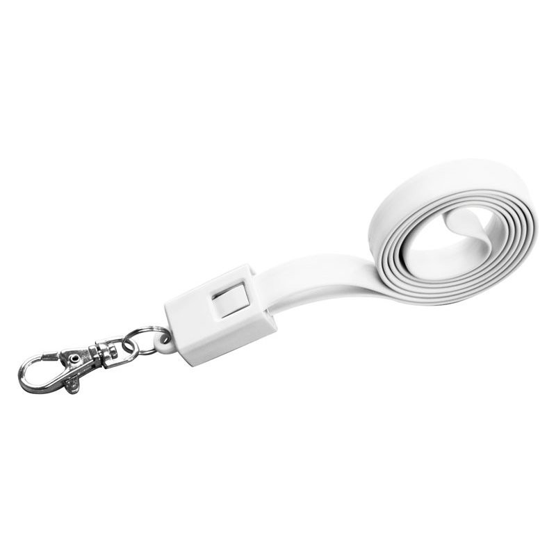 Lanyard plastic cu cablu de date - 063906, White