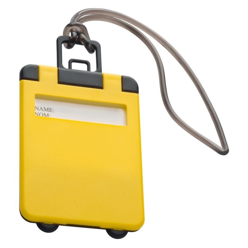 Eticheta pentru bagaj cu capac colorat - 791808, Yellow