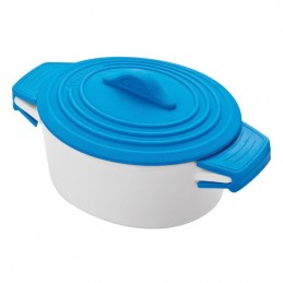 Castron ceramic cu capac silicon colorat - 889404, Blue