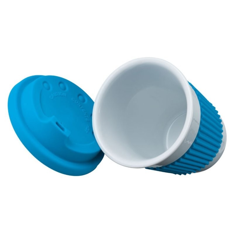 Cana ceramica 200 ML cu capac si silicon - 278914, Turquoise Cana ceramica 200 ML cu capac si silicon - 278914, Turquoise