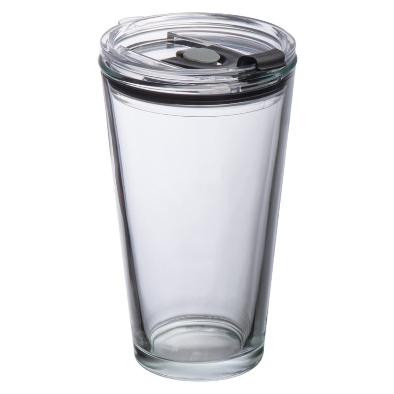 Pahar cu capac 400 ml din sticla - 153566, TRANSPARENT Pahar cu capac 400 ml din sticla - 153566, TRANSPARENT