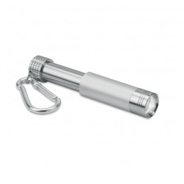POP LIGHT - Breloc lanternă aluminiu gravura cu iluminare LED  MO9381-14, Silver