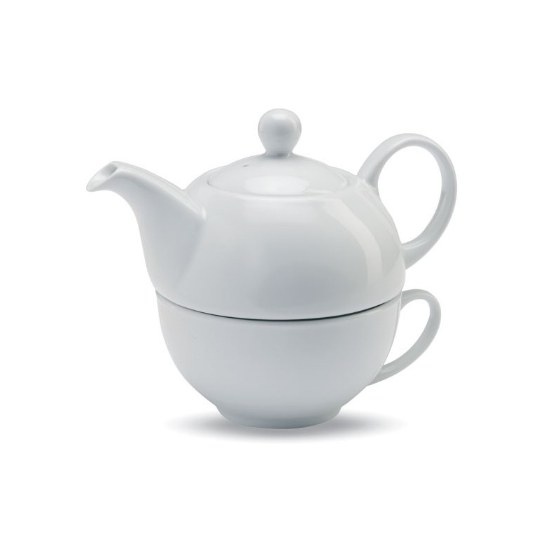 TEA TIME - Set ceainic și ceașcă de ceai MO7343-06, White TEA TIME - Set ceainic și ceașcă de ceai MO7343-06, White