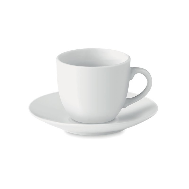 ESPRESSO - Cană expresso cu farfurioară MO9634-06, White ESPRESSO - Cană expresso cu farfurioară MO9634-06, White