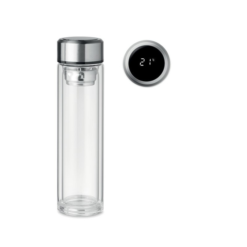 POLE GLASS. Recipient cu termometru tactil MO6169-22, transparent