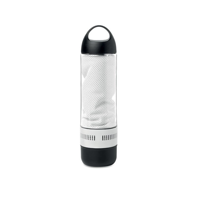 COOL - Sticlă sport cu boxă și prosop MO9158-06, White COOL - Sticlă sport cu boxă și prosop MO9158-06, White