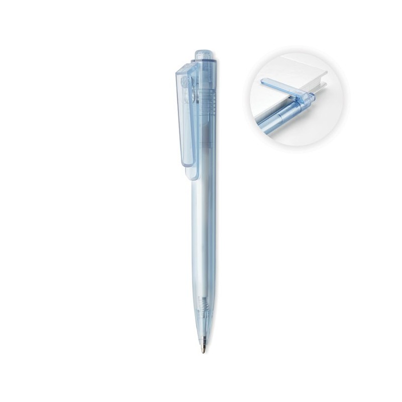 RENEWED. Pix cu buton rotativ RPET MO6187-52, transparent light blue RENEWED. Pix cu buton rotativ RPET MO6187-52, transparent light blue