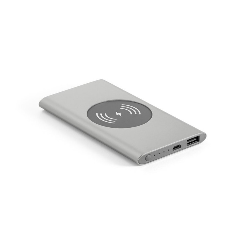 CASSINI. Baterie portabilă 4000 mAh și încărcător wireless - 97078-127, Argintiu satinat CASSINI. Baterie portabilă 4000 mAh și încărcător wireless - 97078-127, Argintiu satinat