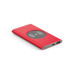 CASSINI. Baterie portabilă 4000 mAh și încărcător wireless - 97078-105, Roșu