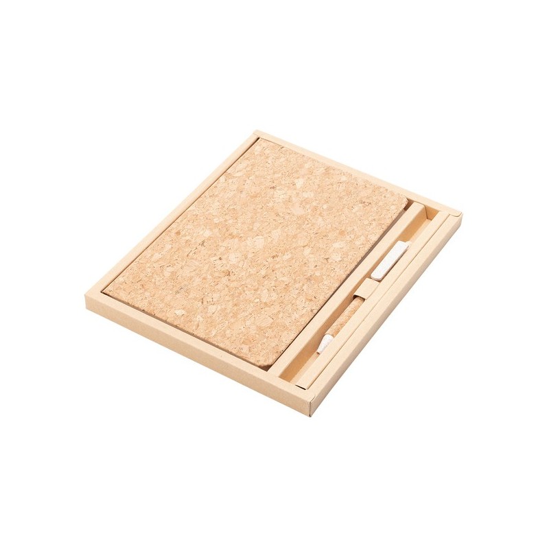 GETAFE. Carnetel 23x20 cm coperti pluta in set cu pix - R64250.13, natur GETAFE. Carnetel 23x20 cm coperti pluta in set cu pix - R64250.13, natur