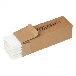 Set de 100buc paie din carton - 8149106, White