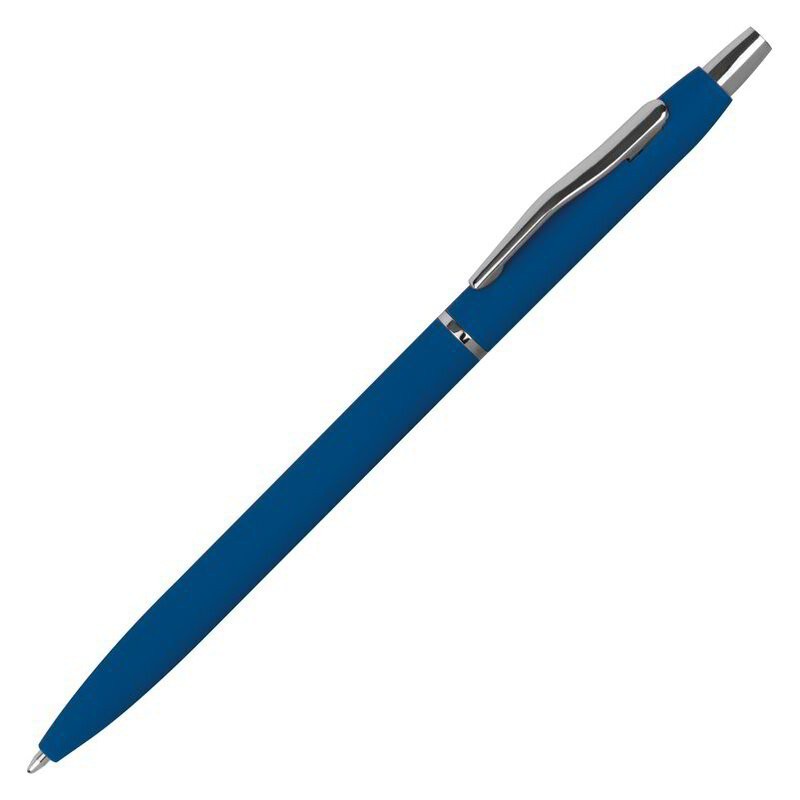 Pix slim cauciucat metalic Rubber coated ball pen - 1174704, Blue