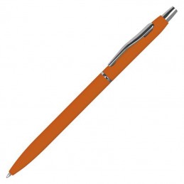 Pix slim cauciucat metalic Rubber coated ball pen - 1174710, Orange