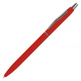 Pix slim cauciucat metalic Rubber coated ball pen - 1174705, Red