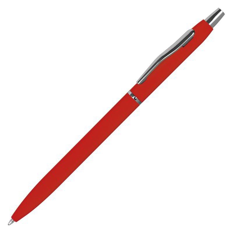Pix slim cauciucat metalic Rubber coated ball pen - 1174705, Red