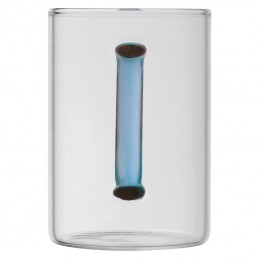 Cană din sticlă cu toartă colorată, 250 ml - 8234004, Blue