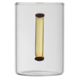 Cană din sticlă cu toartă colorată, 250 ml - 8234008, Yellow