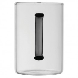 Cană din sticlă cu toartă colorată, 250 ml - 8234003, Black