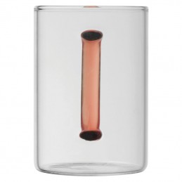 Cană din sticlă cu toartă colorată, 250 ml - 8234005, Red