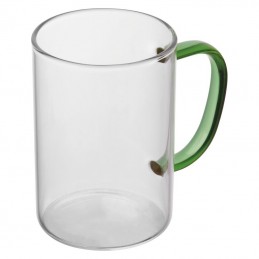 Cană din sticlă cu toartă colorată, 250 ml - 8234009, Green