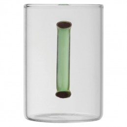 Cană din sticlă cu toartă colorată, 250 ml - 8234009, Green