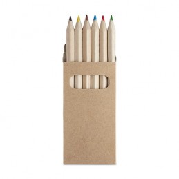 AMAZONIA. Set de 6 creioane colorate din lemn, HW8001 - BEIGE