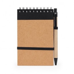 LIEN. Carnetel cu spirala orizontal si pix 70 file veline, NB8074 - BLACK