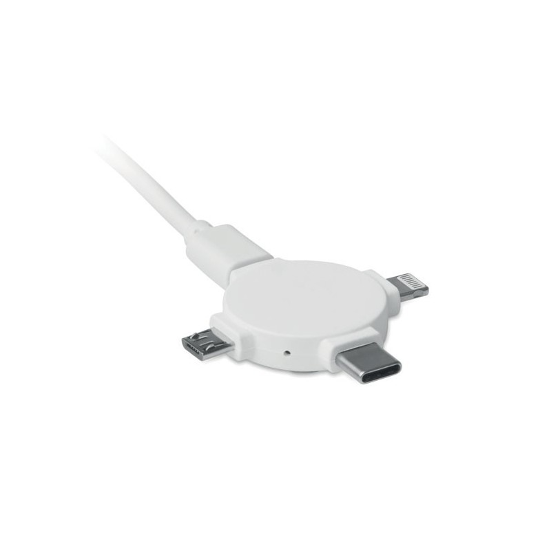 LIGO CABLE - Adaptor cablu, 3 în 1 MO9654-06, White LIGO CABLE - Adaptor cablu, 3 în 1 MO9654-06, White