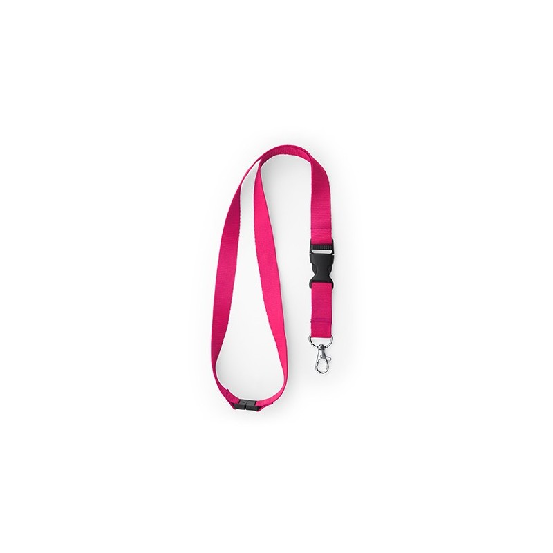 GUEST. Lanyard cu carabină, cataramă și închidere de siguranță., LY7054 - FUCHSIA