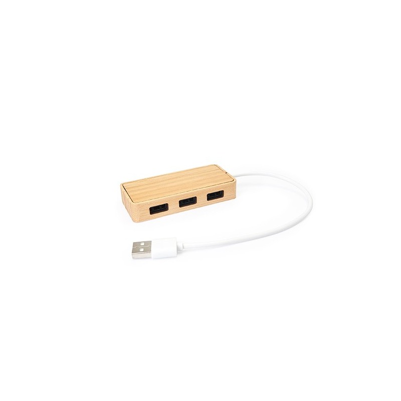 NEPTUNE. Port USB 3 porturi cu corp de bambus, IA3023 - natural