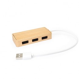 NEPTUNE. Port USB 3 porturi cu corp de bambus, IA3023 - natural