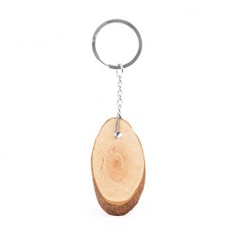 BUDAN. Breloc din lemn natural cu inel metalic., KO4054 - natural