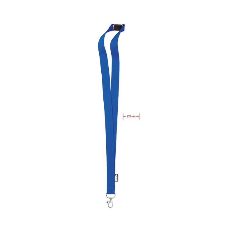 LANY RPET - Lanyard din RPET cu carabină   MO6100-37, Royal blue