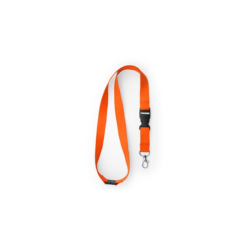 GUEST. Lanyard cu carabină, cataramă și închidere de siguranță., LY7054 - ORANGE