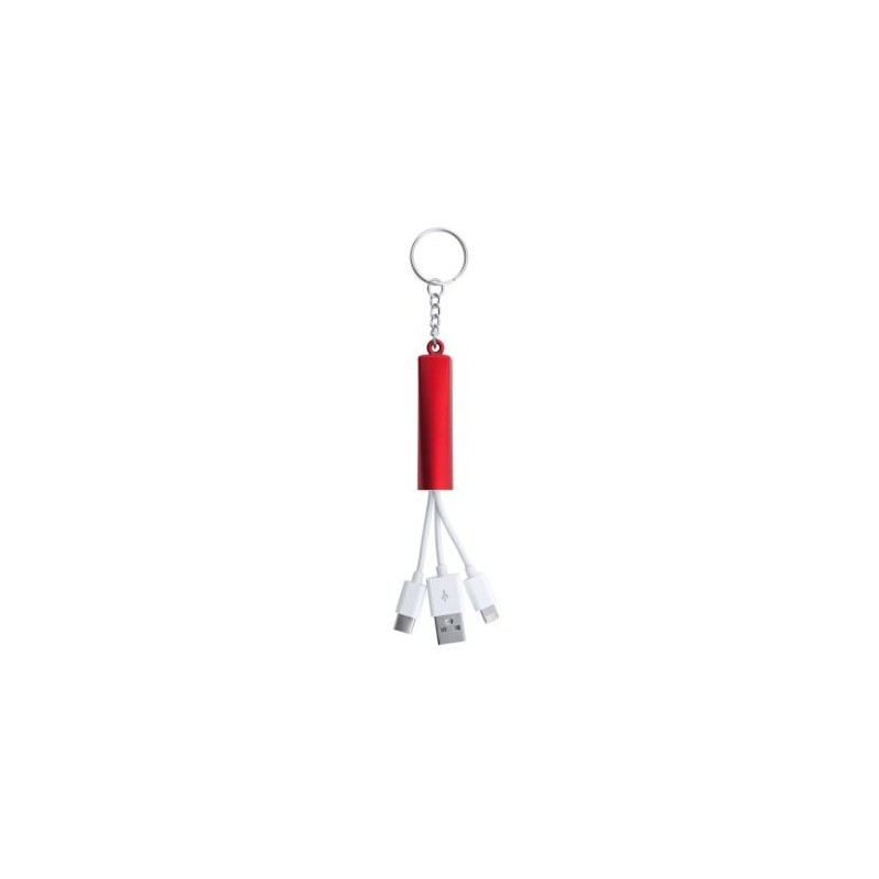 ARIES. Breloc cu cablu de încărcare 3 în 1, IA3006 - RED ARIES. Breloc cu cablu de încărcare 3 în 1, IA3006 - RED