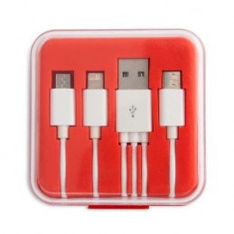 CANES. Cablu de încărcare 3 în 1 în cutie, IA3007 - RED