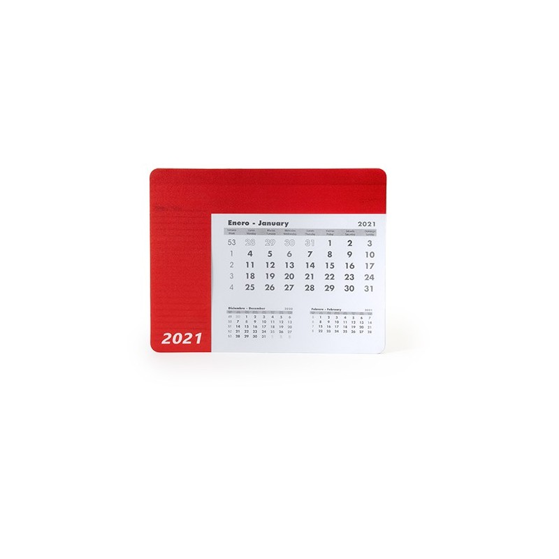 SERBAL. Mousepad dreptunghiular cu calendar., IA3017 - RED