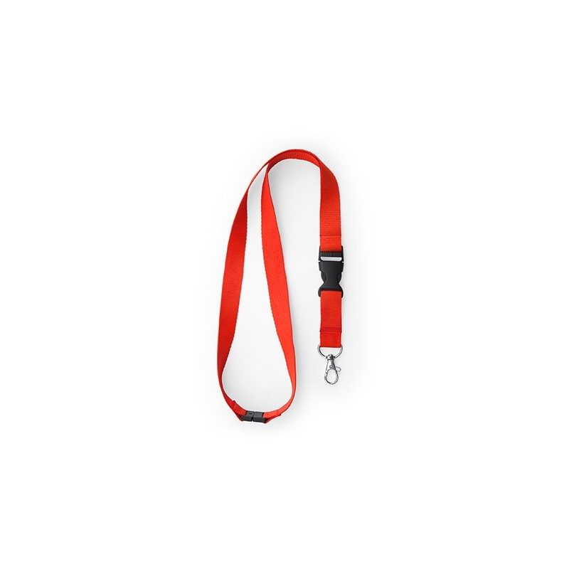 GUEST. Lanyard cu carabină, cataramă și închidere de siguranță., LY7054 - RED