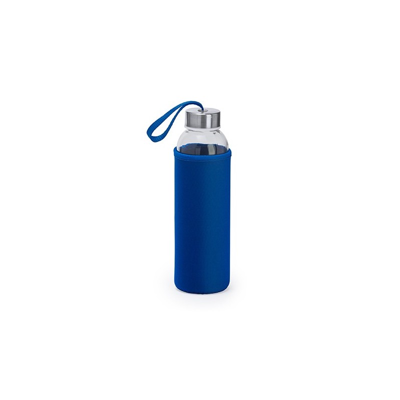 CAMU. Bidon de sticlă de 500 ml in husă neopren, MD4040 - ROYAL BLUE