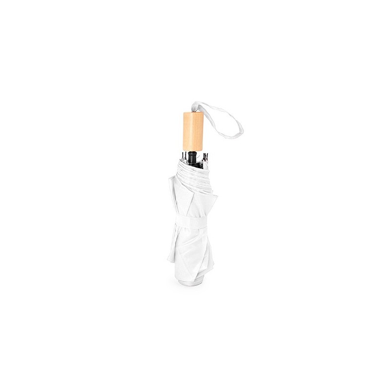 RPET KHASI. Umbrelă pliabilă cu husă asortata. Manuala, UM5610 - WHITE