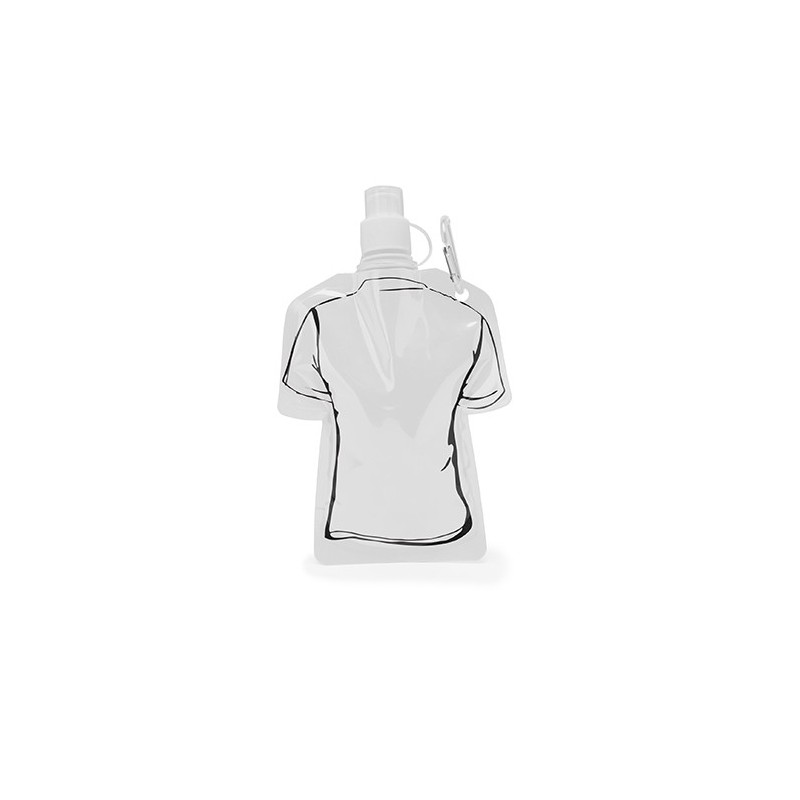 MANDY. Bidon pliabil cu carabina in forma de tricou 470 ml, MD4086 - WHITE