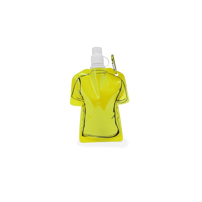 MANDY. Bidon pliabil cu carabina in forma de tricou 470 ml, MD4086 - YELLOW