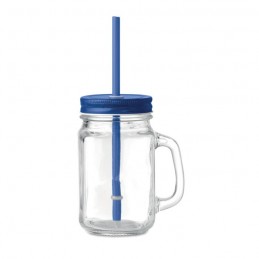 TROPICAL TWIST - Sticlă Mason borcan cu pai     MO9565-04, Blue