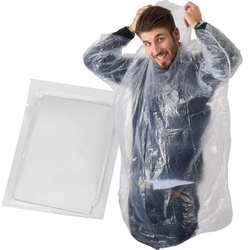 Pelerină ploaie in pachet cu personalizare insert - 097866, Transparent