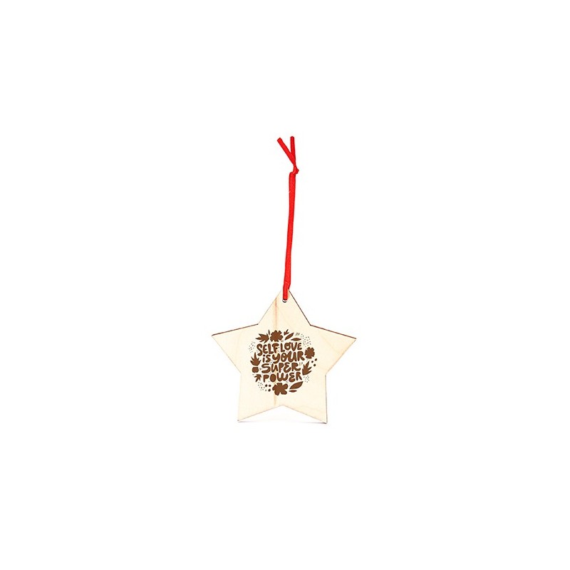 JINGLE, Ornament de Crăciun din lemn - XM1305, ESTRELLA