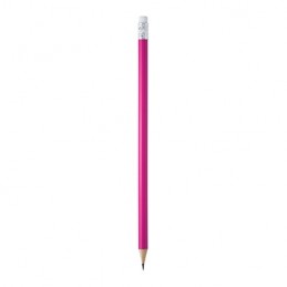 COUVET, Creion rotund din lemn cu gumă de șters - HW8002, FUCSIA