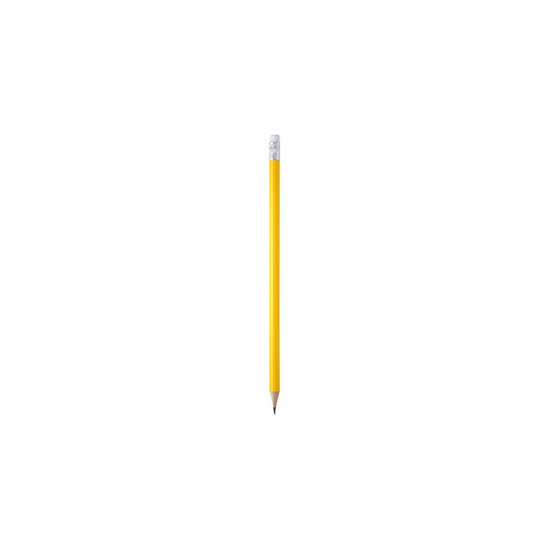 COUVET, Creion rotund din lemn cu gumă de șters - HW8002, GALBEN