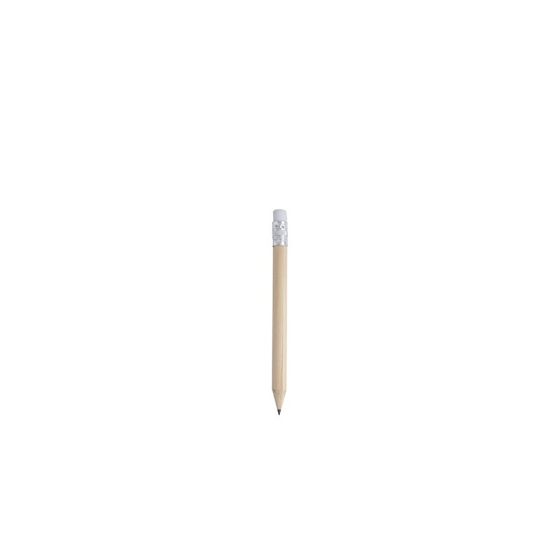 MATA, Mini creion din lem în culoare naturală cu gumă de șters - HW8003, NATURAL